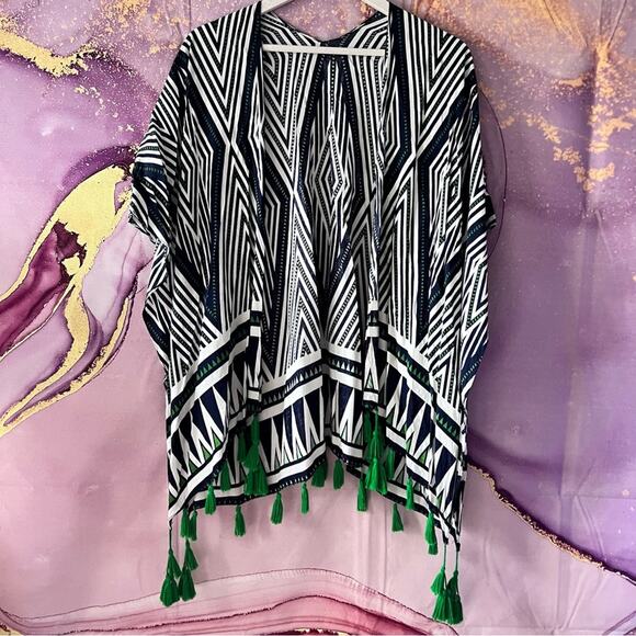 5/$30 Open Front Tassel Cardigan Kimono Navy OSFM - Picture 1 of 3